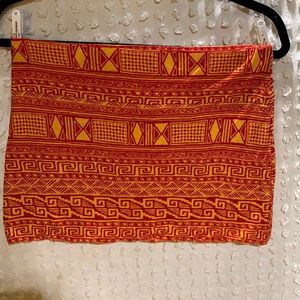 Size small mini tribal print stretchy elastic waist skirt
